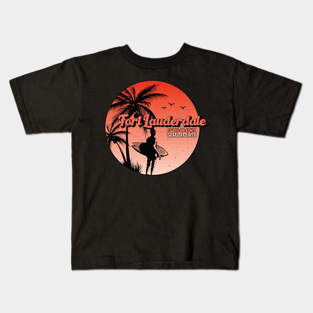 Fort Lauderdale summer fun Kids T-Shirt by NeedsFulfilled